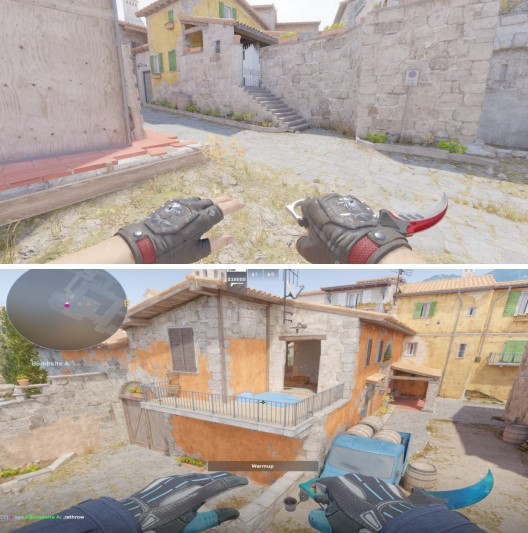 Inferno Graveyard before and after the CS2 update